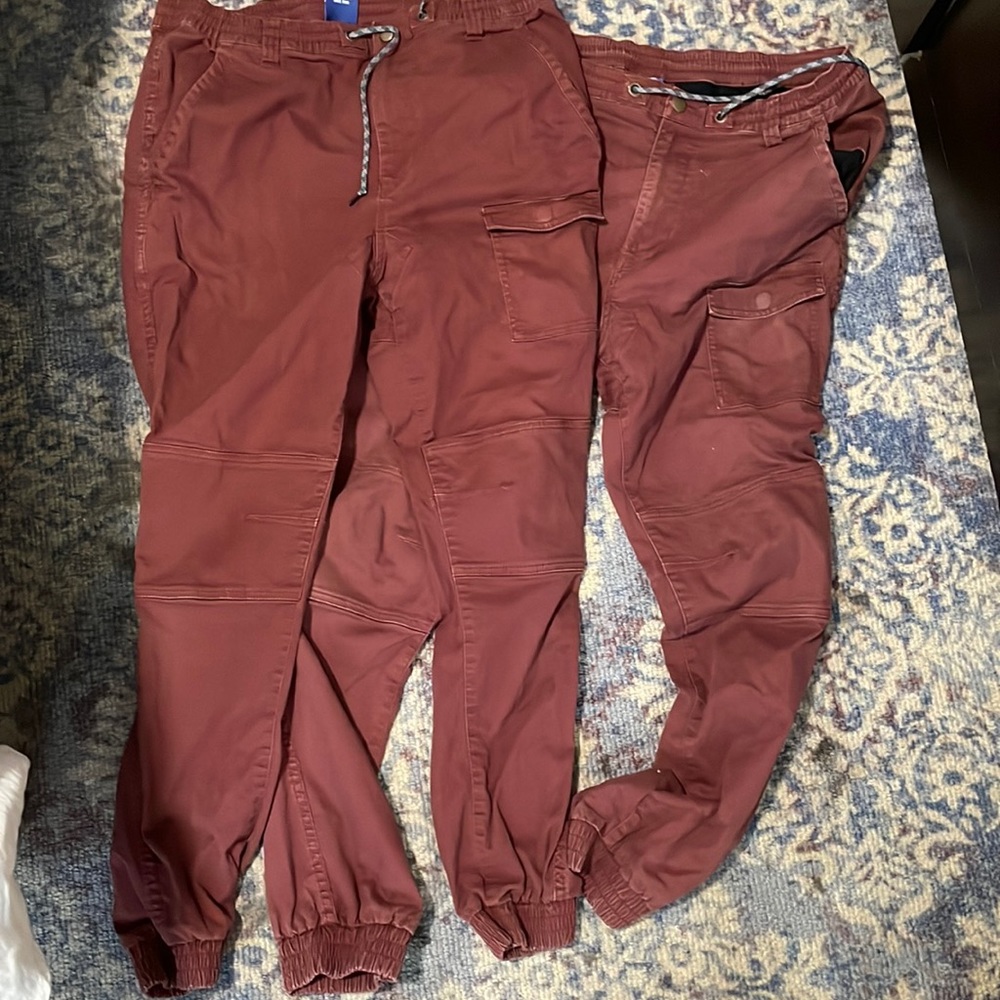 2 pairs of Urban outfitters Without Walls men’s maroon jogger pants size medium